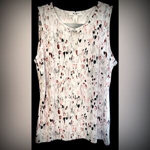 White House Black Market Floral Pattern Sleeveless Top